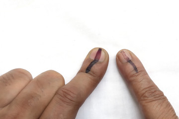 Indian citizens voted and got index fingers inked