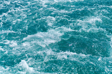 Blue ocean wave high angle