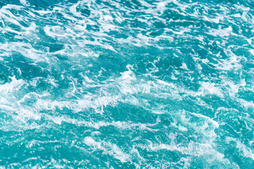 Blue ocean wave high angle