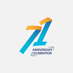 71 Year Anniversary Celebration Vector Template Design Illustration