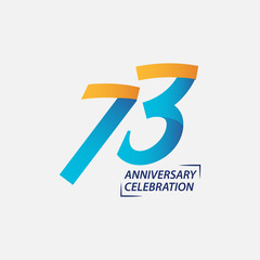 73 Year Anniversary Celebration Vector Template Design Illustration