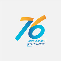 76 Year Anniversary Celebration Vector Template Design Illustration