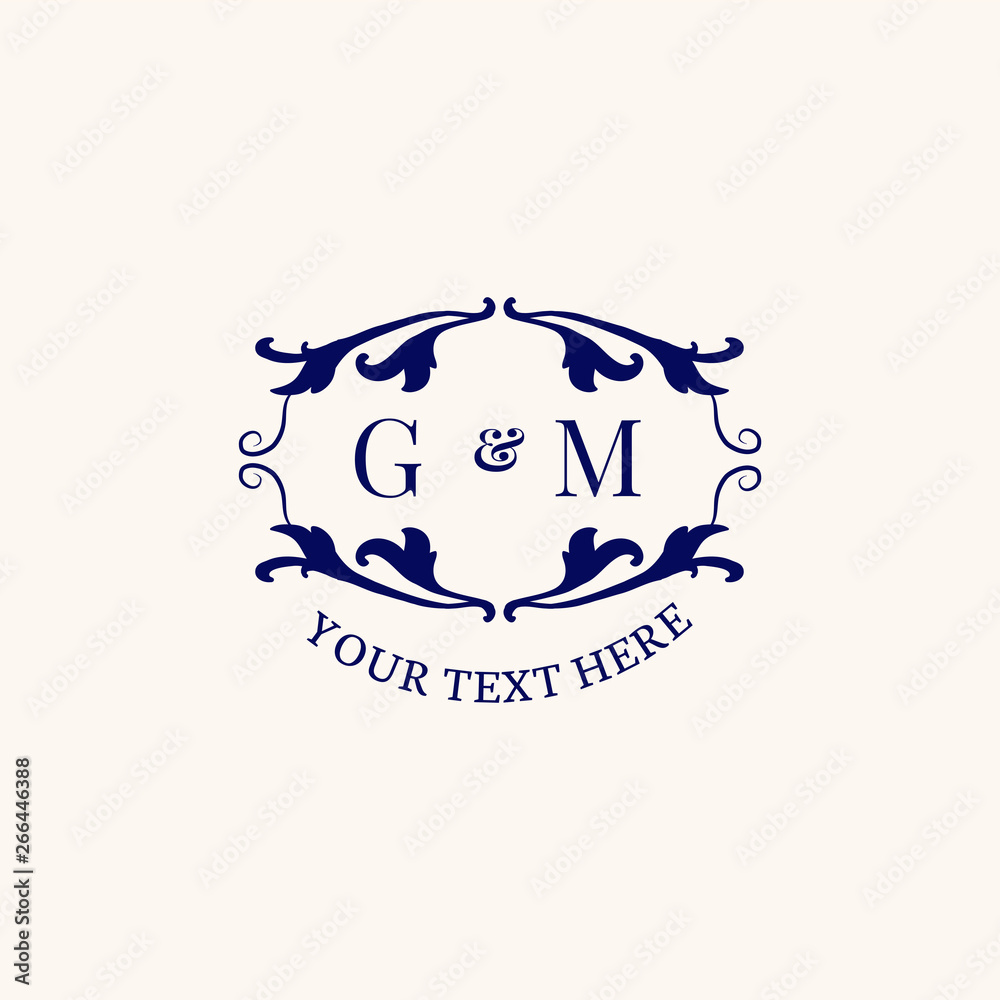 Sticker classic emblem with initial