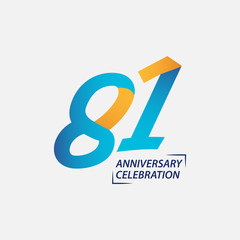 81 Year Anniversary Celebration Vector Template Design Illustration
