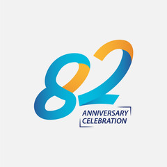 Fototapeta premium 82 Year Anniversary Celebration Vector Template Design Illustration
