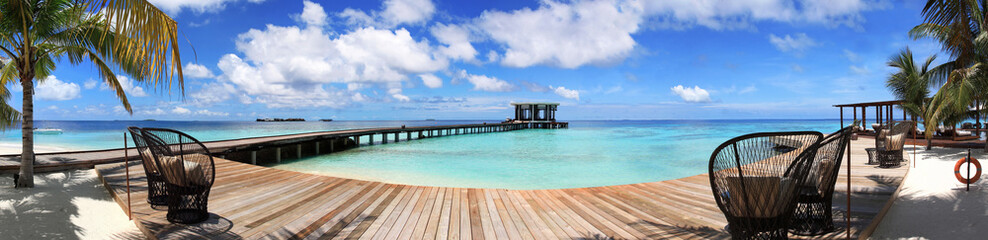 Obraz premium Panoramic view of Maldives landscape