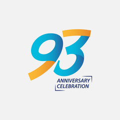 93 Year Anniversary Celebration Vector Template Design Illustration