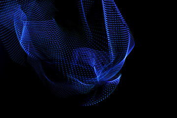 Abstract three-dimensional corporeal lines created with light painting photography. Resource for designers.
