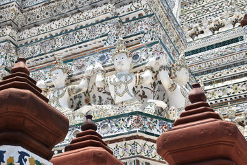 statue at Wat Arun temple in Bangkok, Thailand