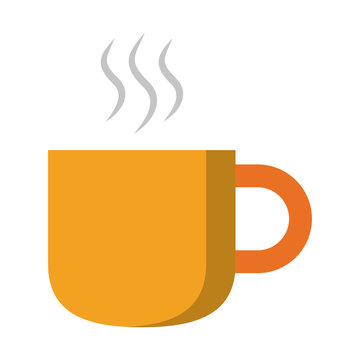 Hot drink in mug cartoon isolated