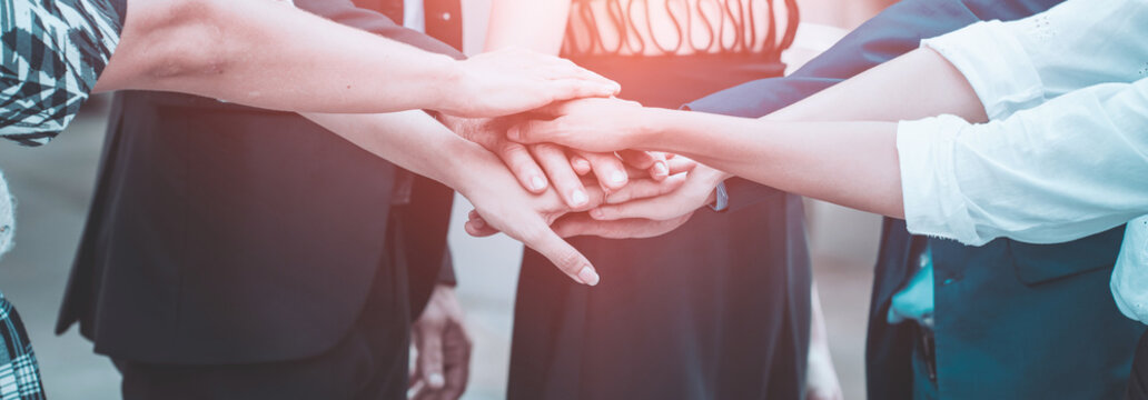 Business Success of the Corporation Concept. People Customer Service Evaluation Teamwork. Creative Business Success Corporate, Winner, Team or Teamwork corporate relationship. 
