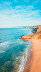 Fotobehang Lichtblauw Luchtfoto van Australische kustlijn en stranden
