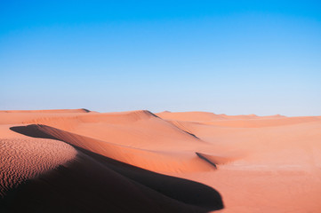 Wide desert sand dune scenery of Al Wathba near Dubai - Abu Dhabi