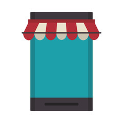 online shopping concept cartoon