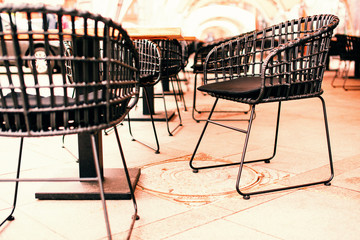 Obraz na płótnie Canvas Wicker outdoor chair
