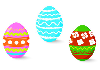 set of Easter eggs isolated illustration on white background