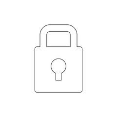 padlock key outline icon. Signs and symbols can be used for web, logo, mobile app, UI, UX