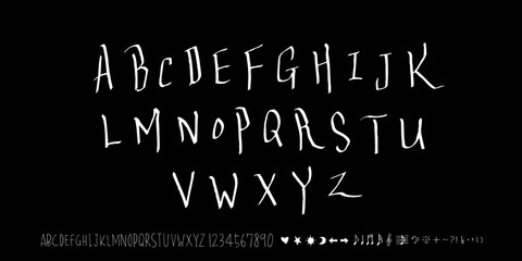 Obraz premium 벡터 문자 / 손으로 쓴 글씨체