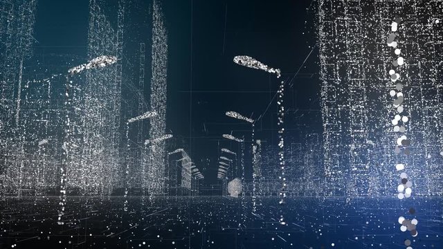 Cityscape networking futuristic digital architectural of a smart city