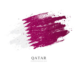 Flag of Qatar. Vector illustration on white background.