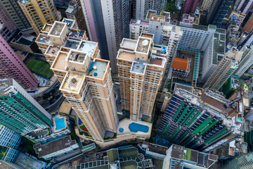 Top view of Compact city of Hong Kong