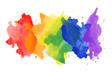 Watercolor rainbow spots
