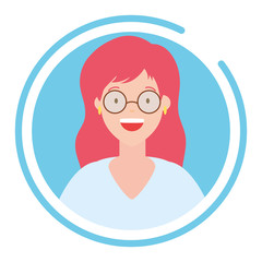 woman portrait round icon