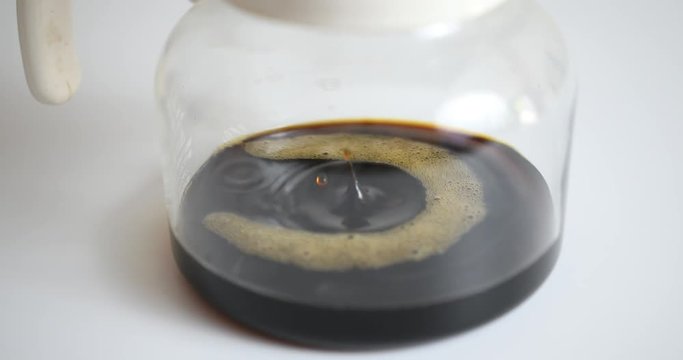 Close up shot of making hand drip coffee
