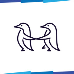 Line Penguin logo vector template
