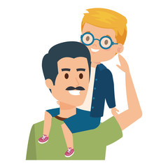 young father with son characters