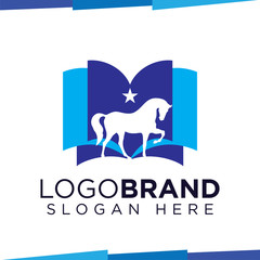 Horse Book logo vector template