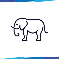 Elephant line logo vector template