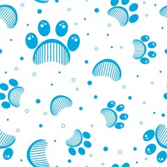 Paw print seamless vector pattern