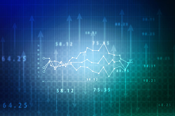 2d rendering Stock market online business concept. business Graph 