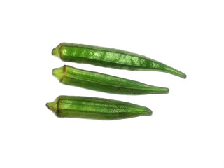 fresh okra isolated on white background