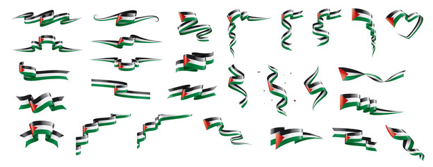 Fototapeta na wymiar Palestine flag, vector illustration on a white background