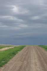 Grey Sky and Straight Dirt Road V