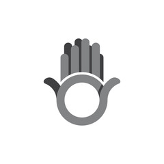 linked hand palm hi lines art symbol decoration vector