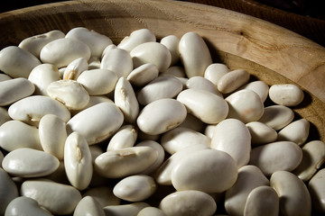 Beans in a wooden plate