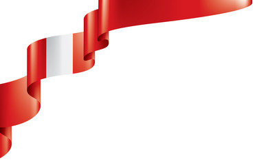 Peru flag, vector illustration on a white background - obrazy, fototapety, plakaty
