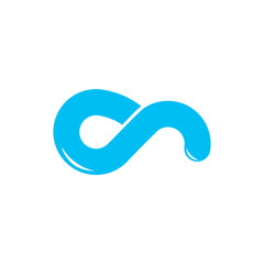 simple blue water waves loop logo vector