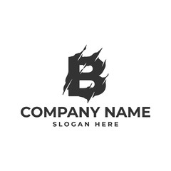 letter b logo template design