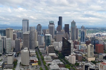 Fototapeta premium Downtown view from the Space Needle