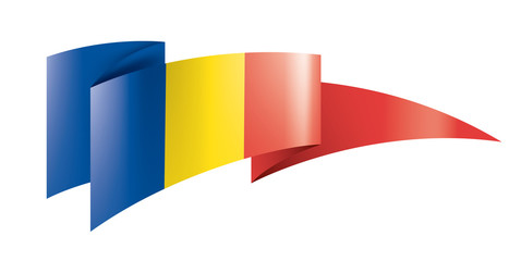 Romania flag, vector illustration on a white background