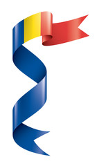 Romania flag, vector illustration on a white background