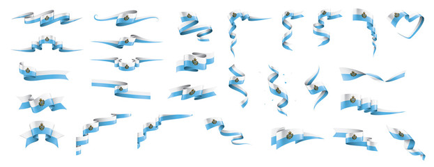 San Marino flag, vector illustration on a white background