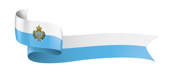 San Marino flag, vector illustration on a white background