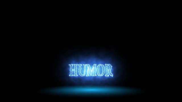 Humor, neon text for your presentation. Energy animation