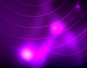 Neon circles abstract background