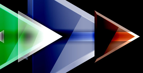 Glossy shiny triangles background